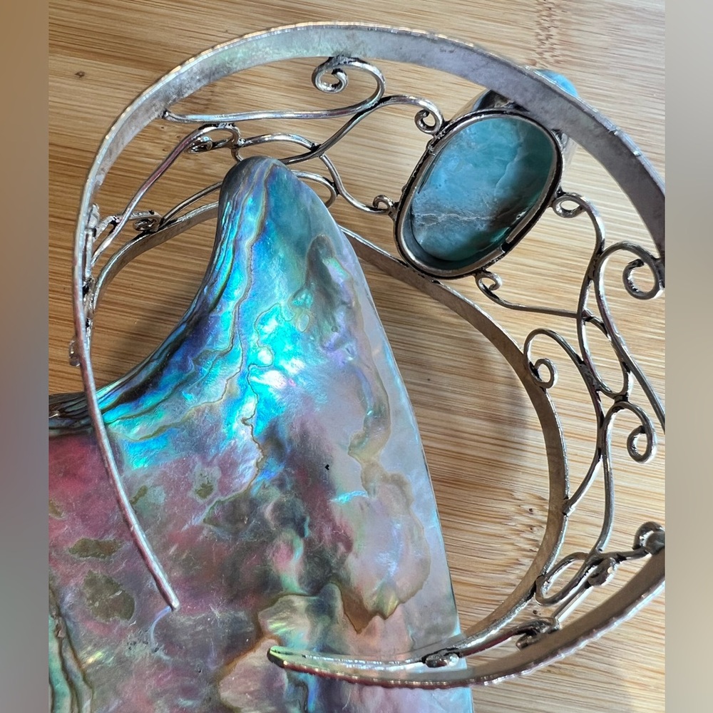 Larimar Silver Cuff Bracelet - Picture 5 of 6